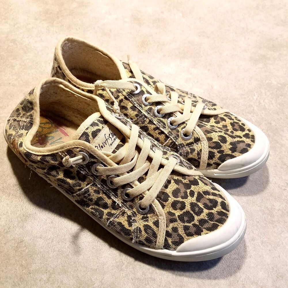 Blowfish Womens Z80067 Size 7.5 Tan Cotton Slip On Casual Sneakers